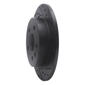 Buick LaCrosse Brake Rotor (1) - Rear Right - R1 Concepts - Drilled & Slotted - Black - `11-`16